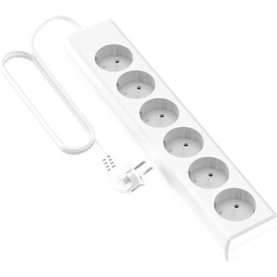Garza Basic Power Multiprise 6 Prises - Câble 1,4m Blanc - Publicité Garza Basic Power Multiprise 6 Prises - Câble 1,4m Blanc - Publicité