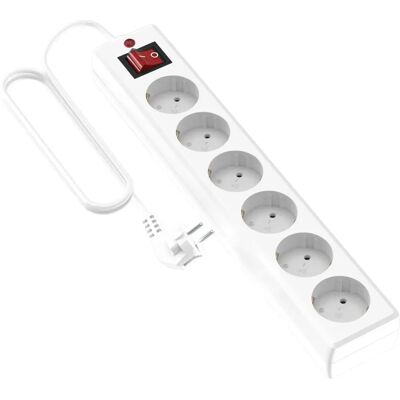Regleta Basic Power con 6 Tomas - Protección contra Sobretensiones Regleta Basic Power con 6 Tomas - Protección contra Sobretensiones