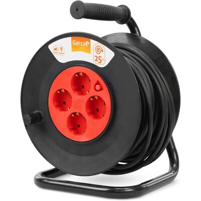 Garza Power, Przedłużacz 25m, 4 gniazda, Ochrona dzieci, Wewnątrz Garza Power, Przedłużacz 25m, 4 gniazda, Ochrona dzieci, Wewnątrz