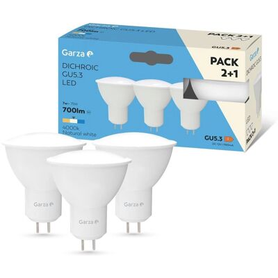 Garza Modelo - Pack 3 bombillas LED GU5.3 9W 4000K Garza Modelo - Pack 3 bombillas LED GU5.3 9W 4000K