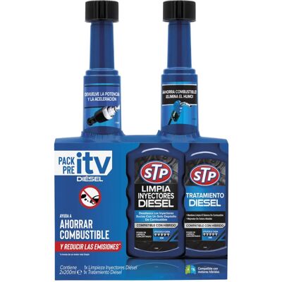 Pack de tratamiento diésel pre-ITV STP, Limpiador de inyectores diésel, Reduce emisiones de humo y ruido Pack de tratamiento diésel pre-ITV STP, Limpiador de inyectores diésel, Reduce emisiones de humo y ruido