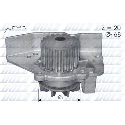 DOLZ C118 Wasserpumpe - 20 Zähne mit Riemenscheibe DOLZ C118 Wasserpumpe - 20 Zähne mit Riemenscheibe