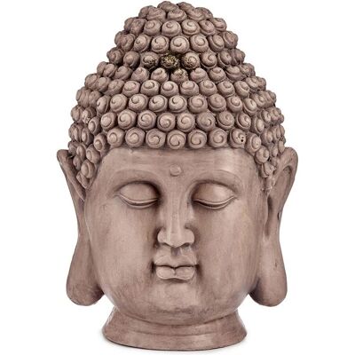 Figure de Jardin Tête de Bouddha en Polyresine Grise Figure de Jardin Tête de Bouddha en Polyresine Grise