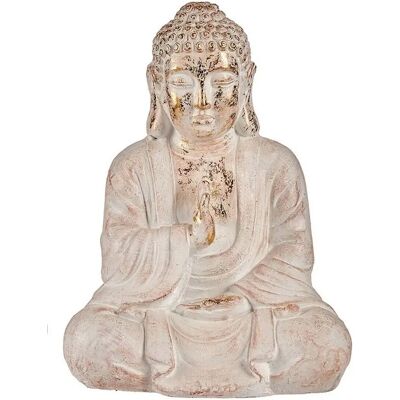 Figura Budda Biało/Złota do Ogrodu Figura Budda Biało/Złota do Ogrodu