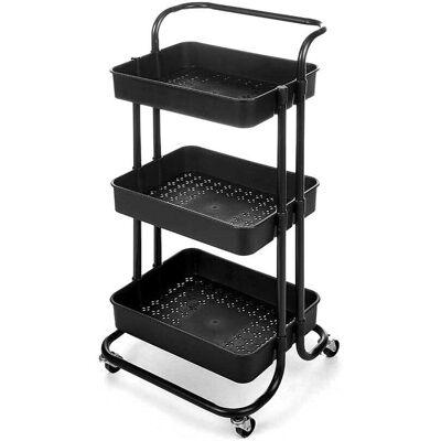 Kinvara WR4338-TJ PRO.1 Schwarzer Küchenwagen - Kitchen Trolley Kinvara WR4338-TJ PRO.1 Schwarzer Küchenwagen - Kitchen Trolley