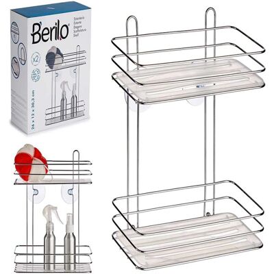 BigBuy Badrumshyllor Silver Transparent Plast Chrome-Stål BigBuy Badrumshyllor Silver Transparent Plast Chrome-Stål