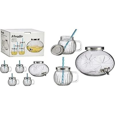 Glazen Potten Set - 5 stuks - 4,5L Transparant Glazen Potten Set - 5 stuks - 4,5L Transparant