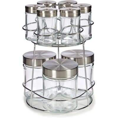 Vivalto 9 Barattoli - Porta Spezie in Metallo - 85/320ml Vivalto 9 Barattoli - Porta Spezie in Metallo - 85/320ml