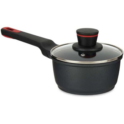 Pentola in alluminio nero Kinvara con coperchio - 16cm - Adatta a induzione Pentola in alluminio nero Kinvara con coperchio - 16cm - Adatta a induzione