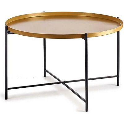 Mesa auxiliar Gift Decor - Metal Negro Dorado 76,5cm Mesa auxiliar Gift Decor - Metal Negro Dorado 76,5cm
