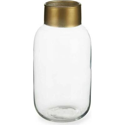 Gift Decor Vase Goud Transparant Glas - Vaas Gift Decor Vase Goud Transparant Glas - Vaas