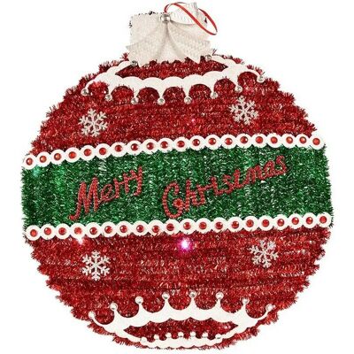 Krist+ Modèle 19CH138-L Rouge Argent Blanc Boule de Noël - Boule de Noël - Publicité Krist+ Modèle 19CH138-L Rouge Argent Blanc Boule de Noël - Boule de Noël - Publicité