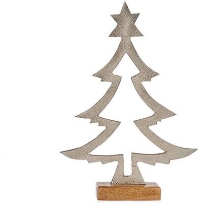 Arbre de Noël en Bois Argenté Krist+ - Forme 5x29x20.5cm Arbre de Noël en Bois Argenté Krist+ - Forme 5x29x20.5cm