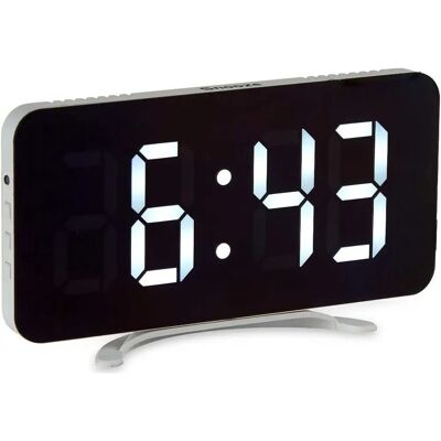Gift Decor Horloge numérique miroir blanc ABS - Horloge numérique - Publicité Gift Decor Horloge numérique miroir blanc ABS - Horloge numérique - Publicité