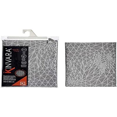 Bigbuy Home Grey Jacquard Tablecloth - 140 x 180 cm Bigbuy Home Grey Jacquard Tablecloth - 140 x 180 cm