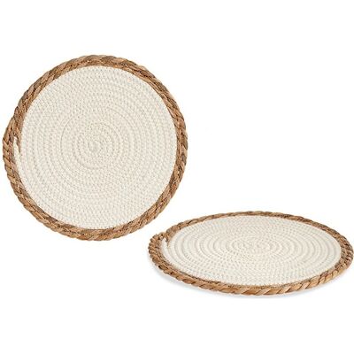 Bigbuy Home White Brown Natural Fibre Table Mat - Table Type Bigbuy Home White Brown Natural Fibre Table Mat - Table Type