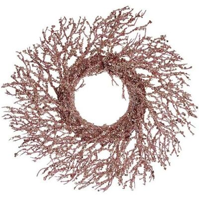 Couronne de Noël Krist+ - Rose Doré en Plastique 50x10x50 cm Couronne de Noël Krist+ - Rose Doré en Plastique 50x10x50 cm