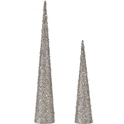 Cones de Noël à Sequins Blancs Krist+ - Décoration de Noël Cones de Noël à Sequins Blancs Krist+ - Décoration de Noël