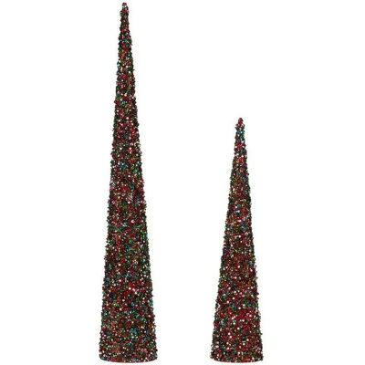 Krist+ Blue Fuchsia Sequin Christmas Cones - Christmas Decorations Krist+ Blue Fuchsia Sequin Christmas Cones - Christmas Decorations