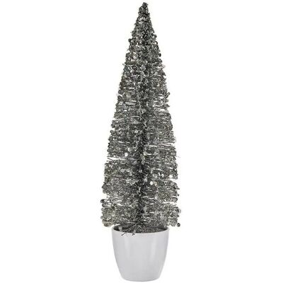 Krist+ Grand Sapin de Noël en Plastique Blanc Argenté - Sapin de Noël - Publicité Krist+ Grand Sapin de Noël en Plastique Blanc Argenté - Sapin de Noël - Publicité