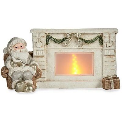 Krist+ Père Noël Cheminée Figurine Décorative 16,5 x 19 x 37 cm Polyresine Blanche Krist+ Père Noël Cheminée Figurine Décorative 16,5 x 19 x 37 cm Polyresine Blanche