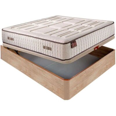Aznar - Colchón HR Cotton Visco 27cm + Sofá cama de madera plegable - Rooble Aznar - Colchón HR Cotton Visco 27cm + Sofá cama de madera plegable - Rooble