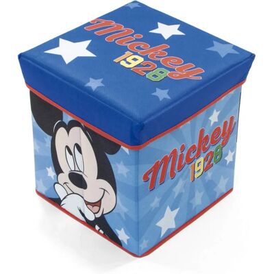 Pouf Pieghevole in Tessuto Disney Mickey Mouse - Contenitore - Blu Pouf Pieghevole in Tessuto Disney Mickey Mouse - Contenitore - Blu