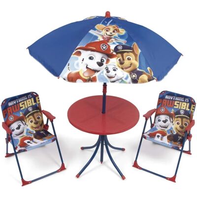 Ensemble de Mobilier pour Enfants Paw Patrol d'Arditex - Table, Chaises et Parasol - Publicité Ensemble de Mobilier pour Enfants Paw Patrol d'Arditex - Table, Chaises et Parasol - Publicité