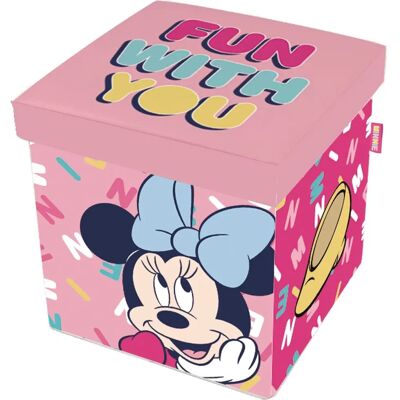 Pouf et Rangement Disney Minnie - 30x30x30cm - Publicité Pouf et Rangement Disney Minnie - 30x30x30cm - Publicité