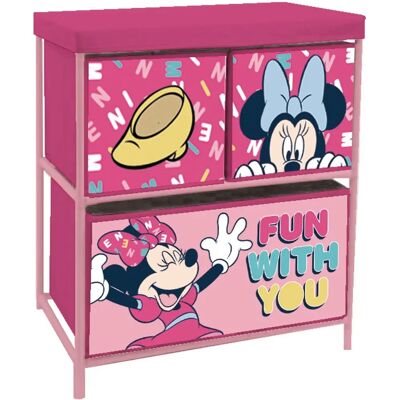 Scaffale di stoccaggio Minnie Disney multicolore con 3 cesti Scaffale di stoccaggio Minnie Disney multicolore con 3 cesti