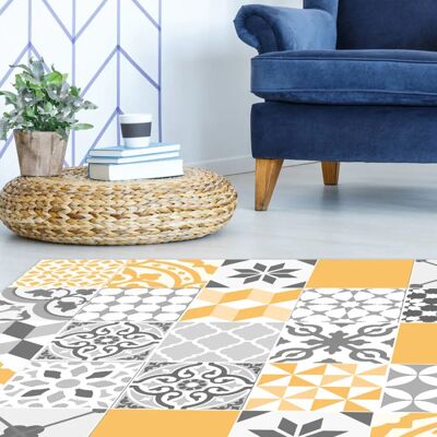 FLOORART - Tapis de patio - Jaune - 100x133 cm - Tapis vinyle - Publicité FLOORART - Tapis de patio - Jaune - 100x133 cm - Tapis vinyle - Publicité
