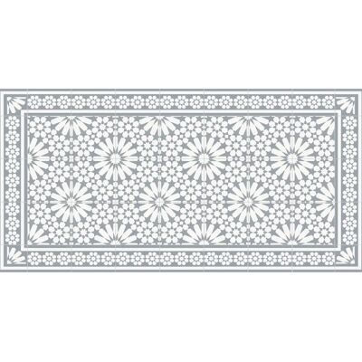Tapis en vinyle FLOORART gris clair style carreaux - Publicité Tapis en vinyle FLOORART gris clair style carreaux - Publicité