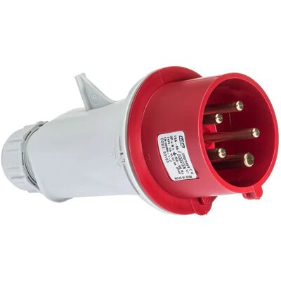 Prise industrielle mâle IDE 3P+T+N 380V IP44 Rouge 16A - Publicité Prise industrielle mâle IDE 3P+T+N 380V IP44 Rouge 16A - Publicité