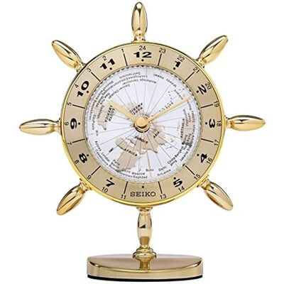 Seiko QHG107G Horloge de Bureau en Métal - Horloge de Table - Publicité Seiko QHG107G Horloge de Bureau en Métal - Horloge de Table - Publicité