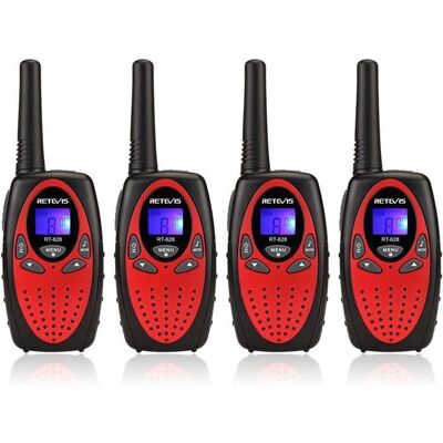 Retevis RT628 Talkie Walkie pour enfants - Rouge - 8 canaux - VOX - Volume réglable - Jouet - Publicité Retevis RT628 Talkie Walkie pour enfants - Rouge - 8 canaux - VOX - Volume réglable - Jouet - Publicité