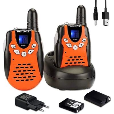 Retevis RT602 Ładowane Walkie Talkie - Pomarańczowe - 8 Kanałów 99 Kodów - Dla Dzieci Retevis RT602 Ładowane Walkie Talkie - Pomarańczowe - 8 Kanałów 99 Kodów - Dla Dzieci