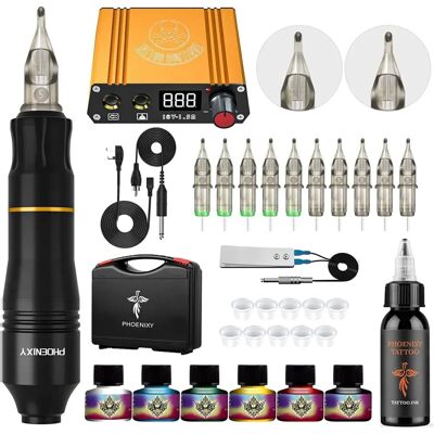 Phoenixy Tattoo Kit - Rotary Tattoo Pen Machine - 29 Count Phoenixy Tattoo Kit - Rotary Tattoo Pen Machine - 29 Count