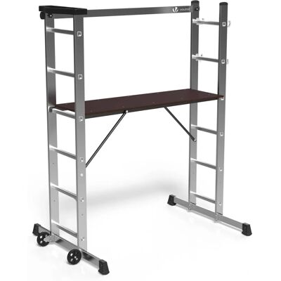 VOUNOT Aluminium Scaffold Ladder 3-in-1 with Work Platform VOUNOT Aluminium Scaffold Ladder 3-in-1 with Work Platform