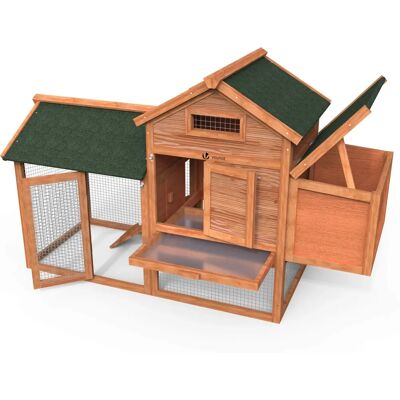 VOUNOT Wooden Chicken Coop - 151 x 62 x 92 cm VOUNOT Wooden Chicken Coop - 151 x 62 x 92 cm