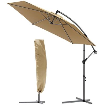 VOUNOT 3m Garden Parasol - UV Resistant, Adjustable, Khaki VOUNOT 3m Garden Parasol - UV Resistant, Adjustable, Khaki