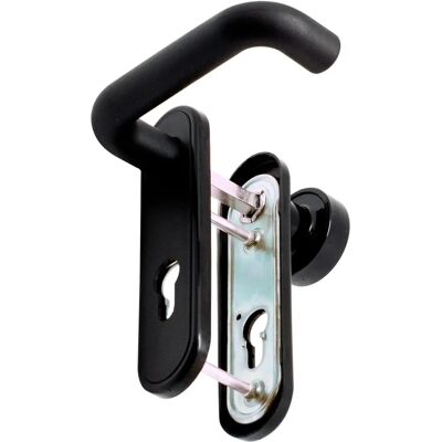 Micel Fire Door Handle Set - Steel Black 72mm Micel Fire Door Handle Set - Steel Black 72mm