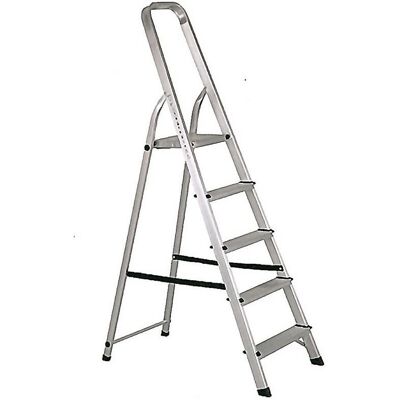 Escalera de aluminio Kormax 5 peldaños para hogar - ISO EN131 Escalera de aluminio Kormax 5 peldaños para hogar - ISO EN131