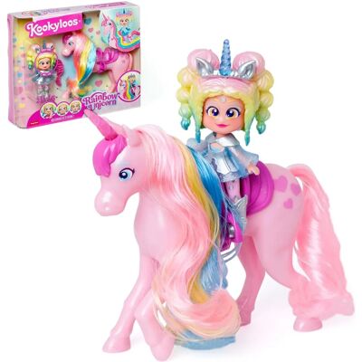 Kookyloos Regenboog Eenhoorn - Verwisselbare Gezichten & Echt Haar - Figurine Kookyloos Regenboog Eenhoorn - Verwisselbare Gezichten & Echt Haar - Figurine