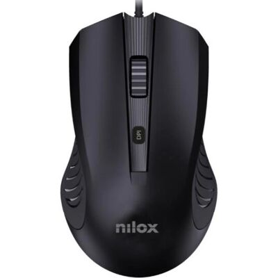 Nilox MOUSB1013 Czarna Myszka - Optyczna 2400 DPI Nilox MOUSB1013 Czarna Myszka - Optyczna 2400 DPI