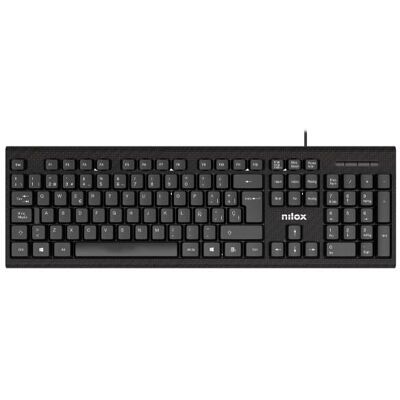 Klawiatura Nilox NXKBE000011 - Czarna, Hiszpańska, Ergonomiczna - Klawiatura Klawiatura Nilox NXKBE000011 - Czarna, Hiszpańska, Ergonomiczna - Klawiatura