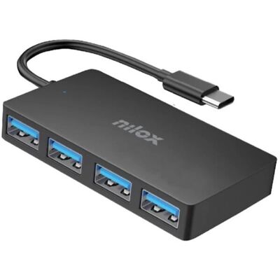 Nilox NXHUBUSC04 Schnittstellen-Hub - USB 3.2 Gen 1, Type-A, Schwarz Nilox NXHUBUSC04 Schnittstellen-Hub - USB 3.2 Gen 1, Type-A, Schwarz