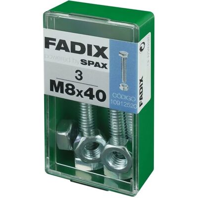 FADIX Stahl Sechskant M8 x 40 mm Schrauben - 3 Stück FADIX Stahl Sechskant M8 x 40 mm Schrauben - 3 Stück