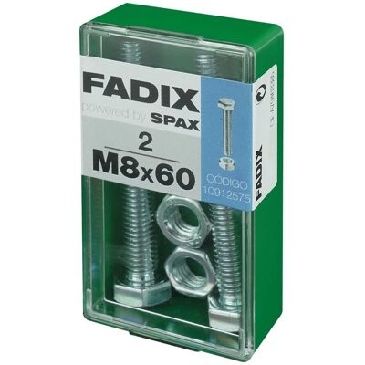 FADIX Stahl Sechskant M8 x 60 mm Schrauben - 2 Stück FADIX Stahl Sechskant M8 x 60 mm Schrauben - 2 Stück