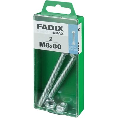 FADIX Acciaio M8 x 80 mm Viti con Dado - Viti FADIX Acciaio M8 x 80 mm Viti con Dado - Viti