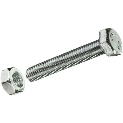 FADIX M10 x 50 mm Schrauben - 10 Stück, Inklusive Mutter - DIN 933 Standard FADIX M10 x 50 mm Schrauben - 10 Stück, Inklusive Mutter - DIN 933 Standard